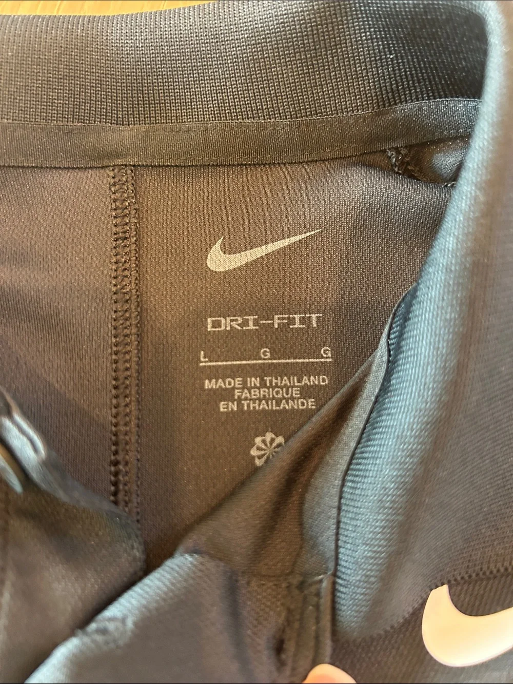 Nike Black Kids Polo with White Swoosh